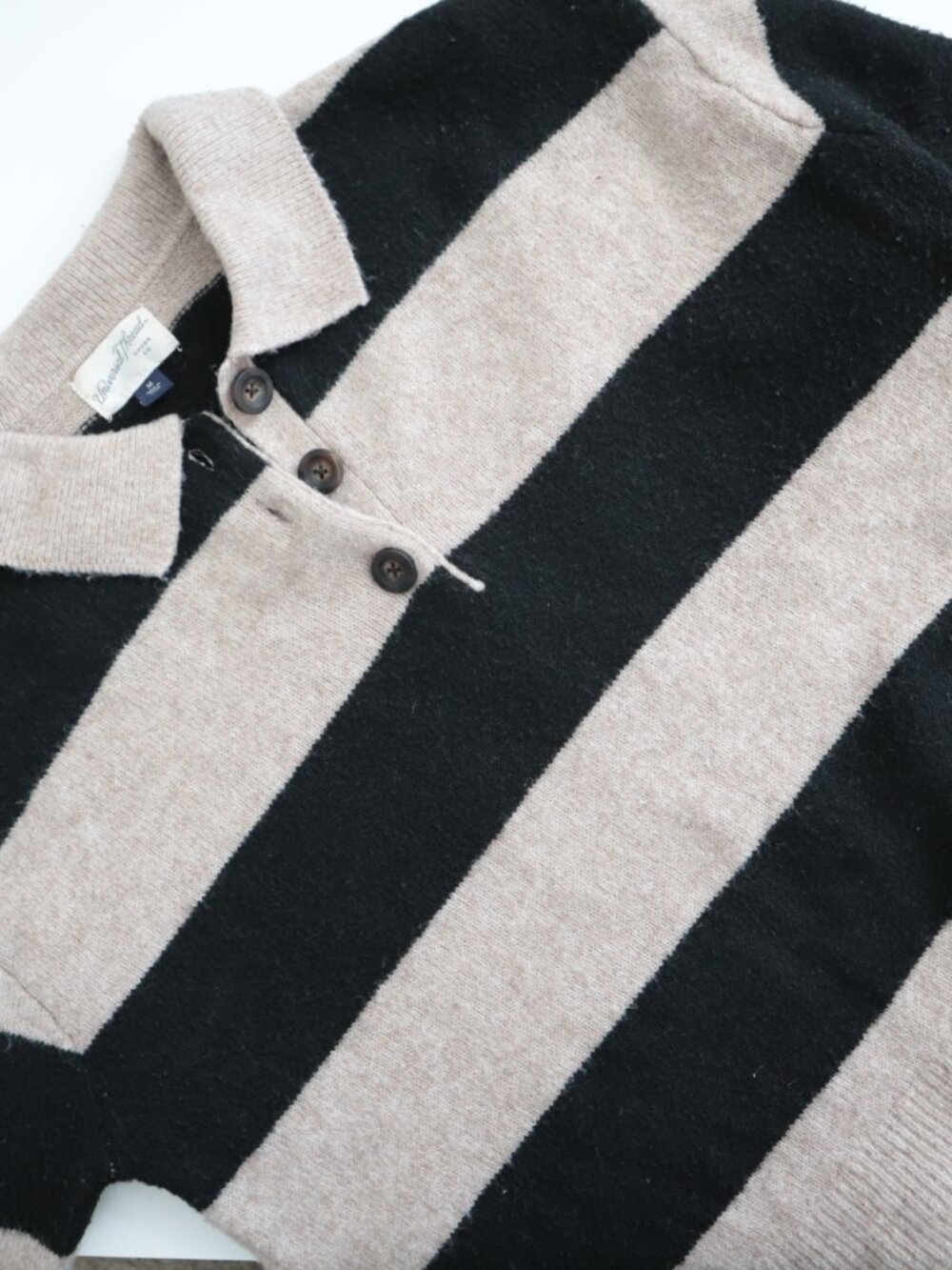 Universal Thread Collared 1/4 Button Striped Rugby Sweater | M - Picture 7 of 7